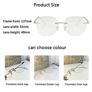 Elbru Anti Blue Llight Optical Glasses Men Women Frameless Trimming Eyeglasses Transparent Glasses Frame Accessories