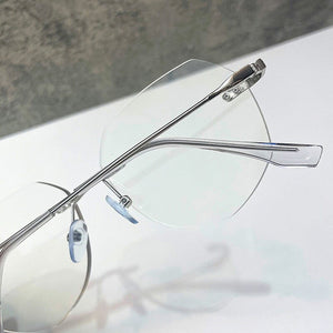 Elbru Anti Blue Llight Optical Glasses Men Women Frameless Trimming Eyeglasses Transparent Glasses Frame Accessories