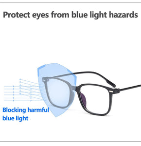 Elbru Anti-blue Light Optical Glasses Men Clear Lens Computer Glasses Women Square Ultra-light Glasses Frame Eyeglasses