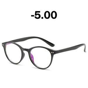Elbru Finished Myopia Glasses Women 0 -0.5 1.0 1.5 2.0 2.5 3 3.5 4 4.5 5.0 5.5 6 Retro Floral Print Myopia Optical Glasses Frame