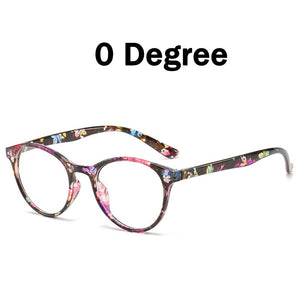 Elbru Finished Myopia Glasses Women 0 -0.5 1.0 1.5 2.0 2.5 3 3.5 4 4.5 5.0 5.5 6 Retro Floral Print Myopia Optical Glasses Frame
