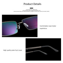 Carica l&#39;immagine nel visualizzatore di Gallery, Elbru Men Titanium Alloy Glasses Frame Male Square Ultralight Eye Glasses Prescription Eyeglasses Metal Frame Glasses