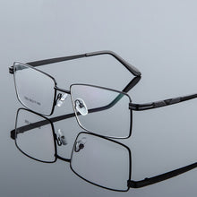Carica l&#39;immagine nel visualizzatore di Gallery, Elbru Men Titanium Alloy Glasses Frame Male Square Ultralight Eye Glasses Prescription Eyeglasses Metal Frame Glasses