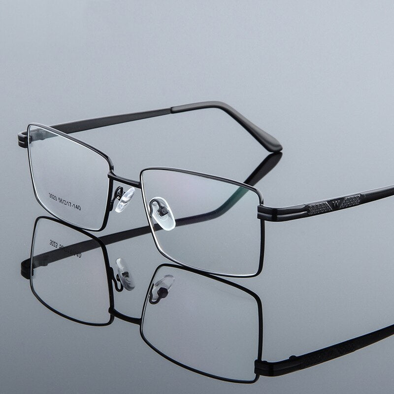 Elbru Men Titanium Alloy Glasses Frame Male Square Ultralight Eye Glasses Prescription Eyeglasses Metal Frame Glasses