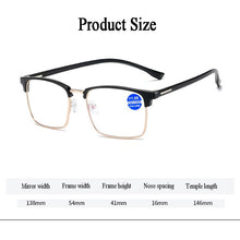 Load image into Gallery viewer, Elbru Men&#39;s Business Half Frame Reading Glasses TR90 High Definition Comfortable Presbyopic Glasses +1.0 to +4.0