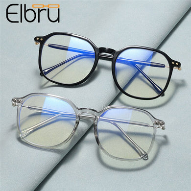 Elbru Anti-blue Light Optical Glasses Oversized Square Eyewear Men and Women Glasses Frame Computer Eyeglasses