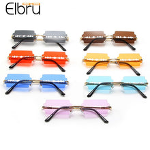 Load image into Gallery viewer, New Fashion Lady Rimless Square Blade Sunglasses Women Men Vintage Small Sun Glasses Female UV400 Frameless Punk Sunshades