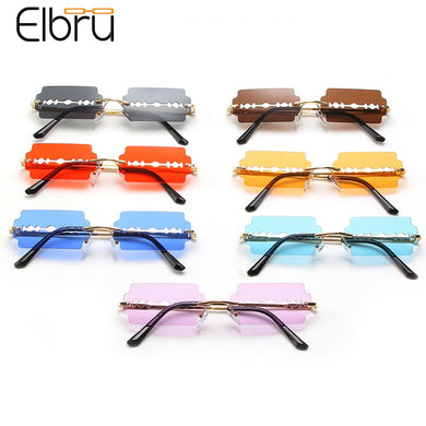 New Fashion Lady Rimless Square Blade Sunglasses Women Men Vintage Small Sun Glasses Female UV400 Frameless Punk Sunshades
