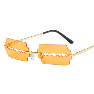 New Fashion Lady Rimless Square Blade Sunglasses Women Men Vintage Small Sun Glasses Female UV400 Frameless Punk Sunshades
