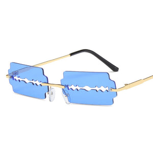 New Fashion Lady Rimless Square Blade Sunglasses Women Men Vintage Small Sun Glasses Female UV400 Frameless Punk Sunshades