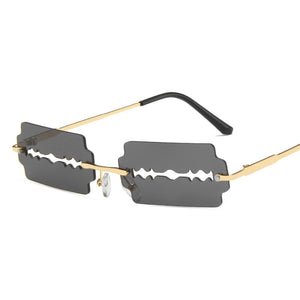 New Fashion Lady Rimless Square Blade Sunglasses Women Men Vintage Small Sun Glasses Female UV400 Frameless Punk Sunshades