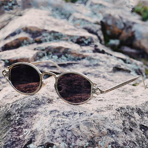 Elbru Retro  Steampunk Oval Sunglasses Gothic Metal Frame Engraved Sunshades Brand Designer UV400 Sun Glasses Male Female