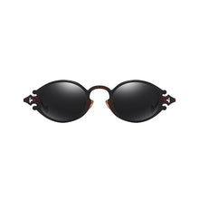 Load image into Gallery viewer, Elbru Retro  Steampunk Oval Sunglasses Gothic Metal Frame Engraved Sunshades Brand Designer UV400 Sun Glasses Male Female