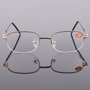 Elbru Rimless Myopia Glasses Men&Women  Gold Frame Lens Shortsighted Eyeglasses Diopter -1.0 -1.5-2.0 -2.5 -3.0 -3.5 -4.0