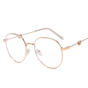 Elbru Ultralight Anti-blue Light Clear Lens Glasses Frame Women&Men Metal Frame Computer Eyeglasses Anti Glare Fake Glasses