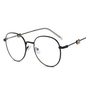 Elbru Ultralight Anti-blue Light Clear Lens Glasses Frame Women&Men Metal Frame Computer Eyeglasses Anti Glare Fake Glasses