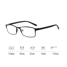 Load image into Gallery viewer, Elbru Ultralight Anti blue Light Metal Frame Myopia Glasses Men Business HD Resin Nearsighted Eyewear Diopter -1.0 -1.25 -6.0