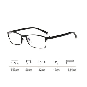 Elbru Ultralight Anti blue Light Metal Frame Myopia Glasses Men Business HD Resin Nearsighted Eyewear Diopter -1.0 -1.25 -6.0
