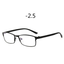 Load image into Gallery viewer, Elbru Ultralight Anti blue Light Metal Frame Myopia Glasses Men Business HD Resin Nearsighted Eyewear Diopter -1.0 -1.25 -6.0