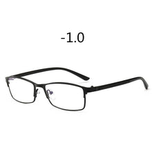 Load image into Gallery viewer, Elbru Ultralight Anti blue Light Metal Frame Myopia Glasses Men Business HD Resin Nearsighted Eyewear Diopter -1.0 -1.25 -6.0