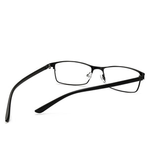 Elbru Ultralight Anti blue Light Metal Frame Myopia Glasses Men Business HD Resin Nearsighted Eyewear Diopter -1.0 -1.25 -6.0