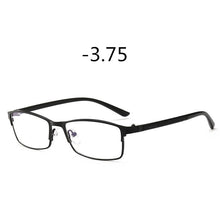 Load image into Gallery viewer, Elbru Ultralight Anti blue Light Metal Frame Myopia Glasses Men Business HD Resin Nearsighted Eyewear Diopter -1.0 -1.25 -6.0