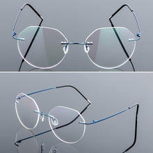 Carica l&#39;immagine nel visualizzatore di Gallery, Elbru Ultralight Eyeglasses Frames Memory Titanium Rimless Reading Glasses Men &amp; Women Presbyopic Eyeglasses Brand Design 2023