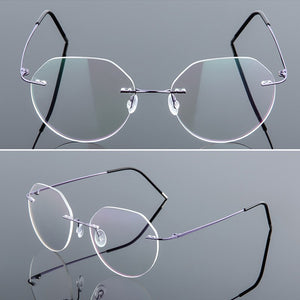 Elbru Ultralight Eyeglasses Frames Memory Titanium Rimless Reading Glasses Men & Women Presbyopic Eyeglasses Brand Design 2023