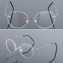 Carica l&#39;immagine nel visualizzatore di Gallery, Elbru Ultralight Eyeglasses Frames Memory Titanium Rimless Reading Glasses Men &amp; Women Presbyopic Eyeglasses Brand Design 2023