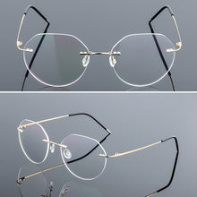 Carica l&#39;immagine nel visualizzatore di Gallery, Elbru Ultralight Eyeglasses Frames Memory Titanium Rimless Reading Glasses Men &amp; Women Presbyopic Eyeglasses Brand Design 2023