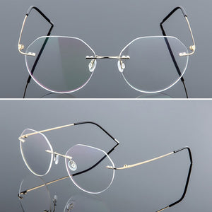 Elbru Ultralight Eyeglasses Frames Memory Titanium Rimless Reading Glasses Men & Women Presbyopic Eyeglasses Brand Design 2023