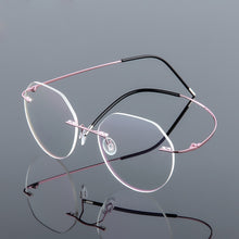 Carica l&#39;immagine nel visualizzatore di Gallery, Elbru Ultralight Eyeglasses Frames Memory Titanium Rimless Reading Glasses Men &amp; Women Presbyopic Eyeglasses Brand Design 2023
