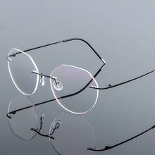Carica l&#39;immagine nel visualizzatore di Gallery, Elbru Ultralight Eyeglasses Frames Memory Titanium Rimless Reading Glasses Men &amp; Women Presbyopic Eyeglasses Brand Design 2023