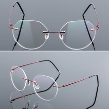 Carica l&#39;immagine nel visualizzatore di Gallery, Elbru Ultralight Eyeglasses Frames Memory Titanium Rimless Reading Glasses Men &amp; Women Presbyopic Eyeglasses Brand Design 2023