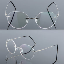 Carica l&#39;immagine nel visualizzatore di Gallery, Elbru Ultralight Eyeglasses Frames Memory Titanium Rimless Reading Glasses Men &amp; Women Presbyopic Eyeglasses Brand Design 2023