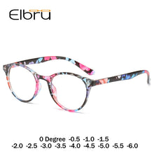 Load image into Gallery viewer, Elbru Women Retro Vintage Round Finished Myopia Glasses for Ladies Nearsighted Eyewear Myopia Eyeglasses 0 Degree -1.0 to -6.0