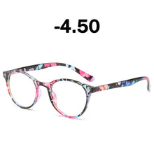 Load image into Gallery viewer, Elbru Women Retro Vintage Round Finished Myopia Glasses for Ladies Nearsighted Eyewear Myopia Eyeglasses 0 Degree -1.0 to -6.0