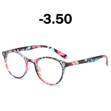 Load image into Gallery viewer, Elbru Women Retro Vintage Round Finished Myopia Glasses for Ladies Nearsighted Eyewear Myopia Eyeglasses 0 Degree -1.0 to -6.0