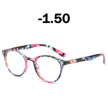 Load image into Gallery viewer, Elbru Women Retro Vintage Round Finished Myopia Glasses for Ladies Nearsighted Eyewear Myopia Eyeglasses 0 Degree -1.0 to -6.0