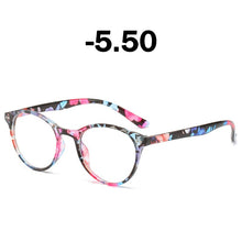 Load image into Gallery viewer, Elbru Women Retro Vintage Round Finished Myopia Glasses for Ladies Nearsighted Eyewear Myopia Eyeglasses 0 Degree -1.0 to -6.0