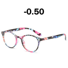 Load image into Gallery viewer, Elbru Women Retro Vintage Round Finished Myopia Glasses for Ladies Nearsighted Eyewear Myopia Eyeglasses 0 Degree -1.0 to -6.0