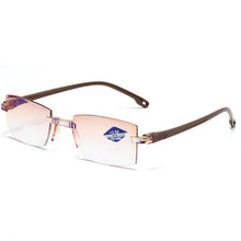Load image into Gallery viewer, Elderly Smart Zoom Anti-blue Light Reading Glasses Anti-radiation Reading Glasses Far and Dual-use frameless Glasses