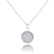 Load image into Gallery viewer, Elegant Multicolor Crystal Cluster Natural Stone Love&#39;s Necklace Women Silver Chain Round Pendant Necklace Jewelry Gift
