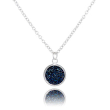 Load image into Gallery viewer, Elegant Multicolor Crystal Cluster Natural Stone Love&#39;s Necklace Women Silver Chain Round Pendant Necklace Jewelry Gift