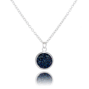 Elegant Multicolor Crystal Cluster Natural Stone Love's Necklace Women Silver Chain Round Pendant Necklace Jewelry Gift