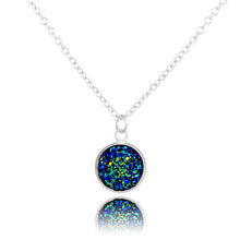 Load image into Gallery viewer, Elegant Multicolor Crystal Cluster Natural Stone Love&#39;s Necklace Women Silver Chain Round Pendant Necklace Jewelry Gift