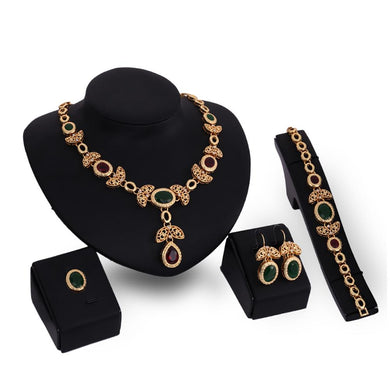 Elegant Simulated Pearl Bridal Jewelry Wedding Jewelry Leaf Crystal Gold Silver Plated Necklaces