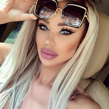 Carica l&#39;immagine nel visualizzatore di Gallery, Elegant Woman Square Sunglasses Men Unique Gold Black Shades  Brand Driving Sun Glasses Unisex Female Men zonnebril dames
