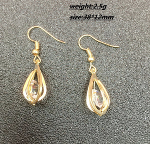 Elegant and Charming water drop Rhinestone Full Crystals gold Earrings for Women Girls Statement Piercing Jewelry ERN-1153