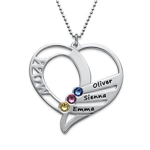 Elequisite Heart Necklace New Birthstone Necklaces Jewelry Best Birthd Gift Can Custom Made Any Name YP2997 (DropShipping)